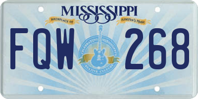 MS license plate FQW268