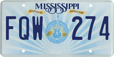 MS license plate FQW274