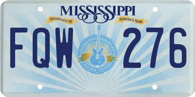 MS license plate FQW276