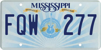 MS license plate FQW277