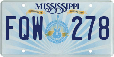 MS license plate FQW278