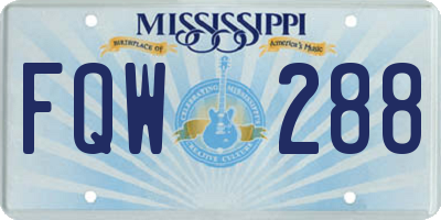 MS license plate FQW288