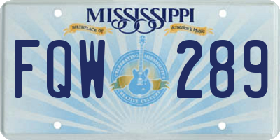 MS license plate FQW289
