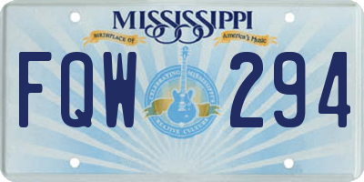 MS license plate FQW294
