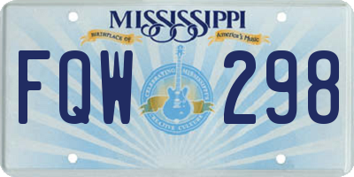 MS license plate FQW298