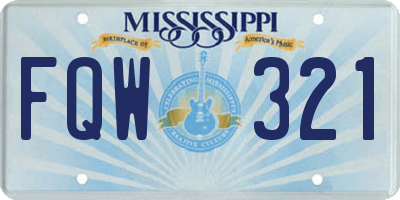 MS license plate FQW321
