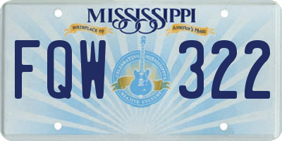 MS license plate FQW322
