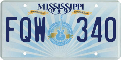 MS license plate FQW340