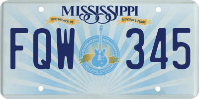 MS license plate FQW345