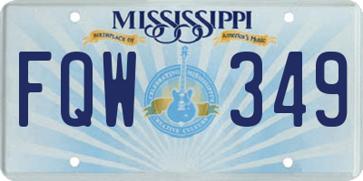 MS license plate FQW349