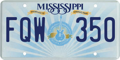 MS license plate FQW350