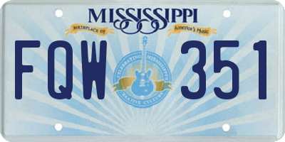 MS license plate FQW351