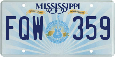 MS license plate FQW359