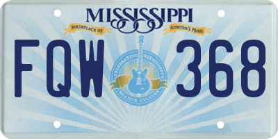MS license plate FQW368