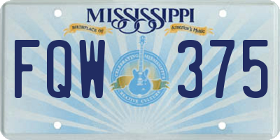 MS license plate FQW375