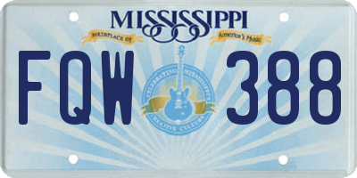 MS license plate FQW388