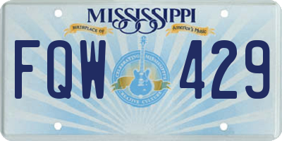 MS license plate FQW429