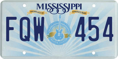 MS license plate FQW454