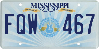 MS license plate FQW467