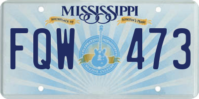 MS license plate FQW473
