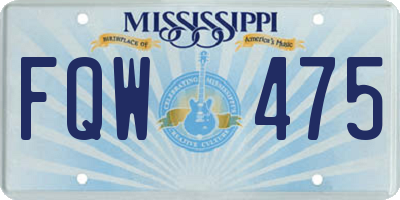 MS license plate FQW475