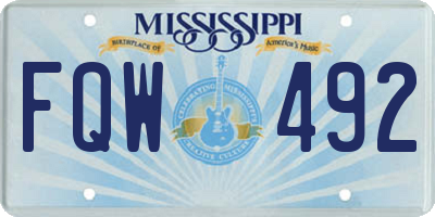 MS license plate FQW492