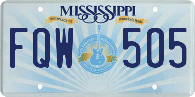 MS license plate FQW505