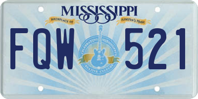 MS license plate FQW521