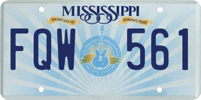MS license plate FQW561