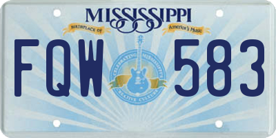 MS license plate FQW583
