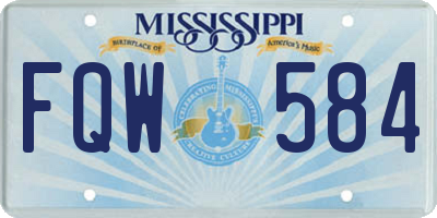 MS license plate FQW584