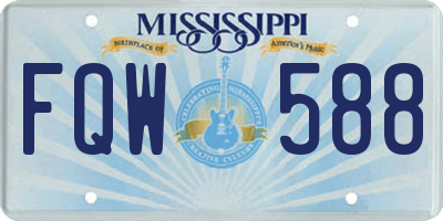 MS license plate FQW588