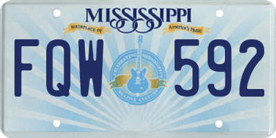 MS license plate FQW592