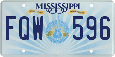 MS license plate FQW596