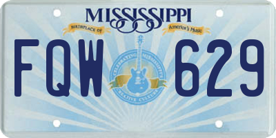 MS license plate FQW629
