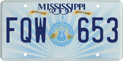 MS license plate FQW653