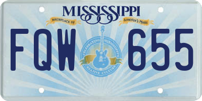 MS license plate FQW655