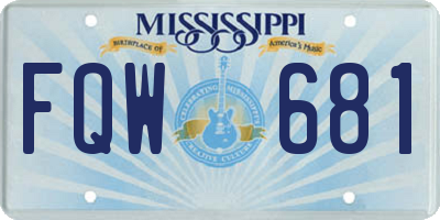 MS license plate FQW681