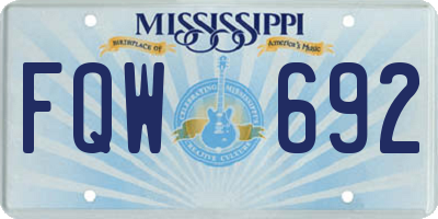 MS license plate FQW692