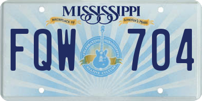 MS license plate FQW704