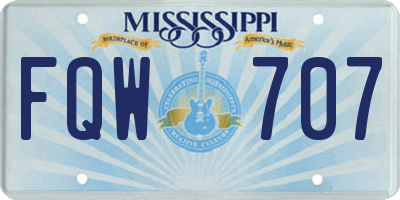 MS license plate FQW707