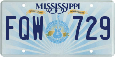 MS license plate FQW729