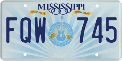 MS license plate FQW745