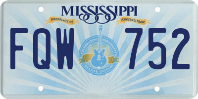 MS license plate FQW752