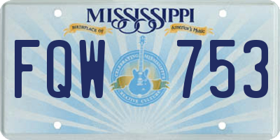 MS license plate FQW753