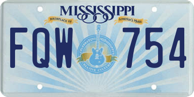 MS license plate FQW754