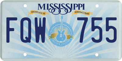 MS license plate FQW755