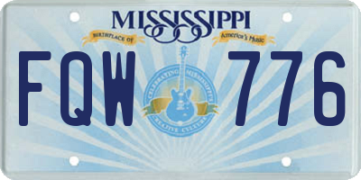MS license plate FQW776