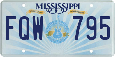 MS license plate FQW795