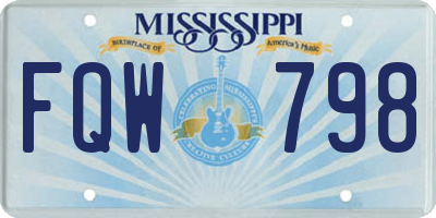 MS license plate FQW798